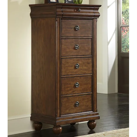 Six-Drawer Lingerie Chest with Antique Brass Hardware